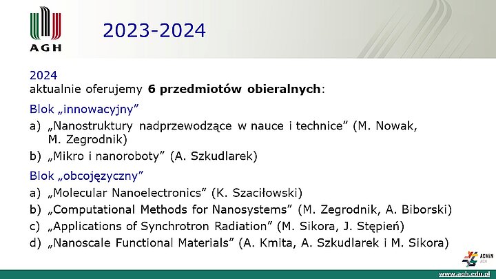 slajd prezentacji podsumowującej 10 lat działalności ACMiN